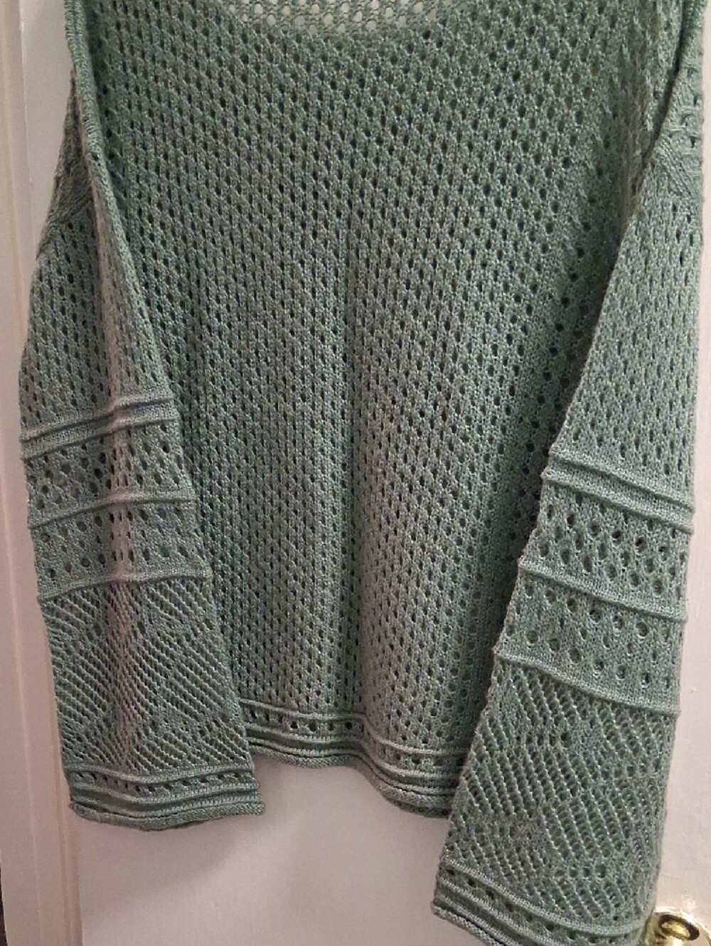 Green Open-Knit Sweater - Picture 2 of 6